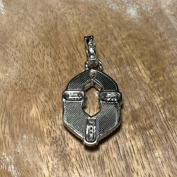 Judith Ripka Sterling Silver Tiger's Eye CZ Citrine Enhancer Diamonique Pendant - Picture 9 of 16